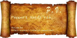 Peppert Valéria névjegykártya